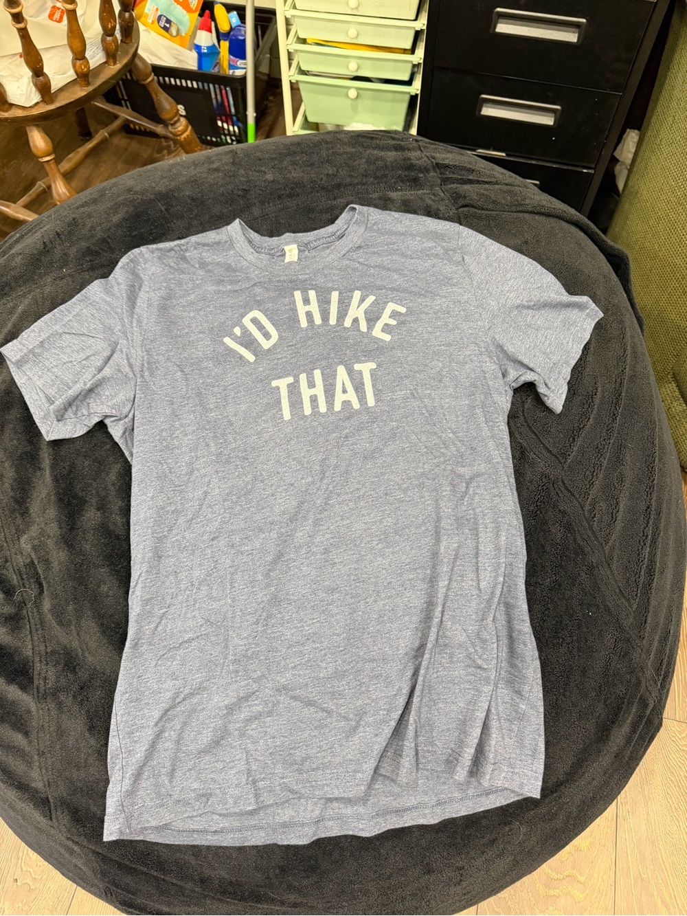 Casual Blue Graphic Tee - "I'd Hike That"